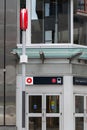 Entrance to Parliament O-Train station in Ottawa, Canada. OC Transpo Light Rail Transit.