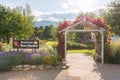 Entrance to the Penticton Rose Garden near Okanagan Lake