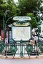 The entrance to the Pere Lachaise metro station. Paris, France Royalty Free Stock Photo