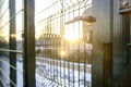 Entrance to the playground of fence and the wicket of the welded Royalty Free Stock Photo