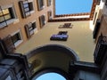 Entrance to the Plaza Mayor, main square, Madrid, Spain Royalty Free Stock Photo