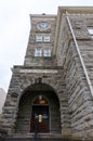 The Entrance to the Polk County Courthouse is Below the Clock Tower in Dallas, Oregon