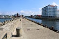 An entrance to the port on Wieprza River in Darlowek, Poland