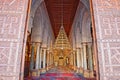 The entrance to the prayer room of the Great Mosque of Kairouan, with the carved wooden door in the foreground