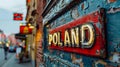 The entrance to a pub in Poland Royalty Free Stock Photo