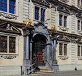 Entrance to the Rathaus building in Zurich, Switzerland