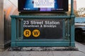 Entrance to 23rd Street subway station in New York, USA