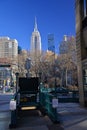 23rd Street subway entrance and view of the Empire State Building. New York City, NY, USA Royalty Free Stock Photo