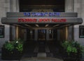 The entrance to The Rockefeller Center with The Tonight Show Starring Jimmy Fallon neon sign Royalty Free Stock Photo