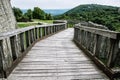 Entrance to the ruin castle of Visegrad, Hungary, ancient architecture Royalty Free Stock Photo