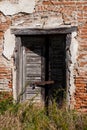 Entrance to the ruined house Royalty Free Stock Photo