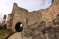 Entrance to ruined monastery of Oybin. Saxony. Germany Royalty Free Stock Photo