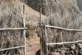 Entrance to a rural place made of stones, wood and straw Madeira,Portugal