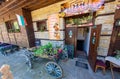 Entrance to a rural tavern in the Bulgarian mountain village of Zheravna Royalty Free Stock Photo