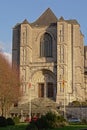 Entrance to Saint Waltrude church in Mons