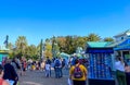 The entrance to SeaWorld Orlando theme park on Christmas day as visitors are walking into the theme park