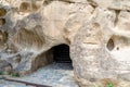 Entrance to a secret tunnel in the ancient cave city of Uplistsikhe