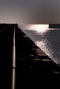 Entrance to Shoreham Harbour at sunset