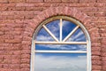 Entrance to the sky brick wall. Royalty Free Stock Photo