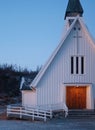 entrance to a small protestant church Royalty Free Stock Photo