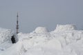 Entrance to the snow cave - Igloo eskimo house Royalty Free Stock Photo