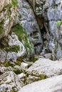 Entrance to Source of SoÃÂa River, Main Pond Cave in Julian Alps. Bovec, Gorizia, Slovenia, Europe