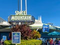 The entrance to the Space Mountain ride at Magic Kingdom in Walt Disney World in Orlando, FL