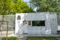 Entrance to the Spanish Embassy in Poland. Poland, Warsaw - July 27, 2023