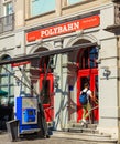 Entrance to the station of the Polybahn on Central square in Zurich, Switzerland