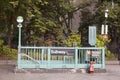 Entrance to subway station brooklyn bridge city hall in new york Royalty Free Stock Photo