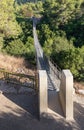 The entrance to the suspension bridge in the public Nesher Park suspension bridges in Nesher city in northern Israel