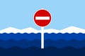 Entrance to territorial waters is forbidden, blockedstopped and banned