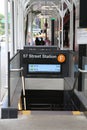 Entrance to the 57th Street subway station of Line F in near Central Park New York City