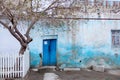 Entrance to the tomb and open door in Shah-I-Zinda, a memorial complex, necropolis in Samarkand, Uzbekistan