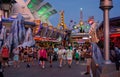 Entrance to Tomorrowland in Disney`s Magic Kingdom in Orlando, florids, USA Royalty Free Stock Photo