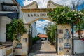 Entrance to a traditional washing basin area converted into a restaurant at the charming village of Azeitao, Portugal