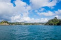 Entrance to Tutukaka Harbour and marina seen from the coastline