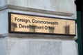 Entrance to the UK Foreign, Commonwealth and Development Office in King Charles St, London, UK