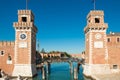 Entrance to Venetian Arsenal in Venice Royalty Free Stock Photo