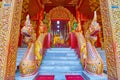 Naga serpents and Yaksha demon kings at the Viharn of Silver Temple, Chiang Mai, Thailand