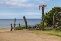 The entrance to Waimea Beach in the north shore of Oahu, Hawaii. Royalty Free Stock Photo