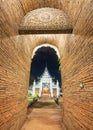 Entrance to Wat Lok Moli,Buddhist temple area,brick built archway,Chiang Mai,Thailand