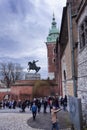 At the entrance to the Wawel Castle in Krakow. Monument to the national hero of Poland, the leader of the 1794 uprising, Tadeusz