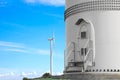 Entrance to wind turbine power generator. Alternative energy source Royalty Free Stock Photo