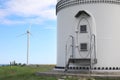 Entrance to wind turbine power generator. Alternative energy source Royalty Free Stock Photo