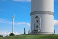 Entrance to wind turbine power generator. Alternative energy source Royalty Free Stock Photo