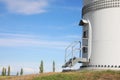 Entrance to wind turbine power generator. Alternative energy source Royalty Free Stock Photo