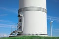 Entrance to wind turbine power generator. Alternative energy source Royalty Free Stock Photo