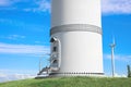 Entrance to wind turbine power generator. Alternative energy source Royalty Free Stock Photo