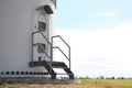 Entrance to wind turbine power generator. Alternative energy source Royalty Free Stock Photo